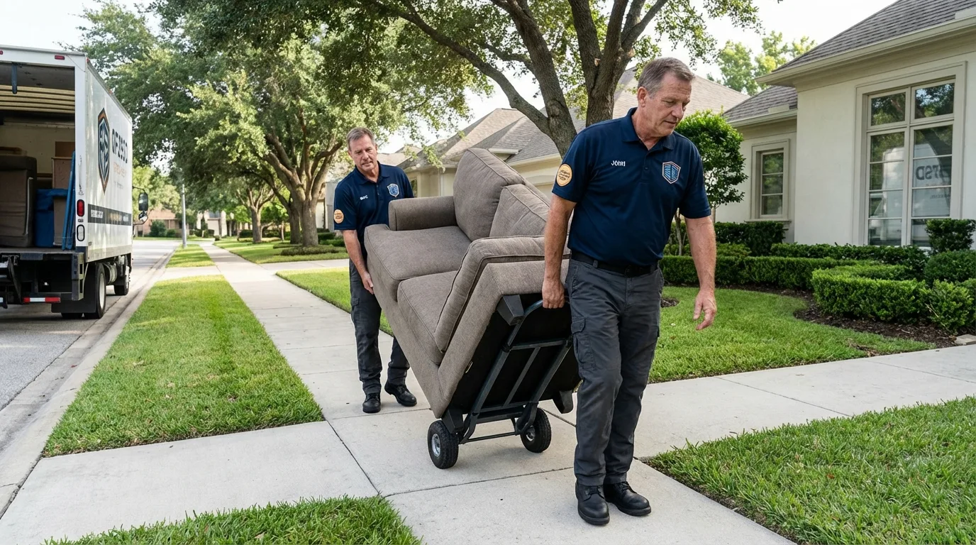 Local residential moving crew loading furniture in Grove Hill, AL