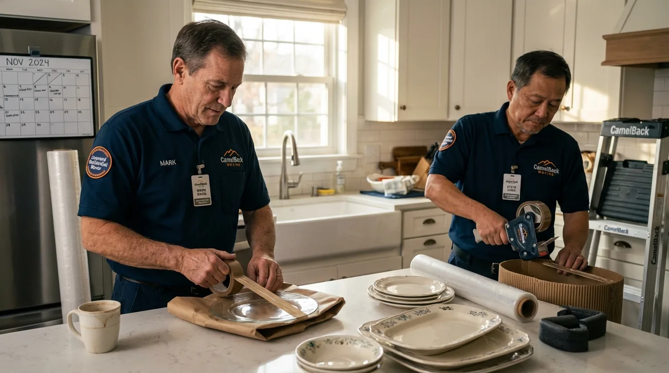 Professional crew packing kitchen dishware in Grove Hill, AL